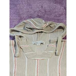 Vintage Havana Boho Striped Hooded Sweater with Front Pocket